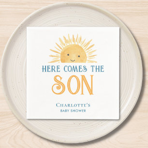 Here Comes The Son Boy Baby Shower Napkins