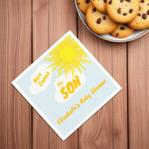Here Comes The Son Boy Baby Shower Napkins