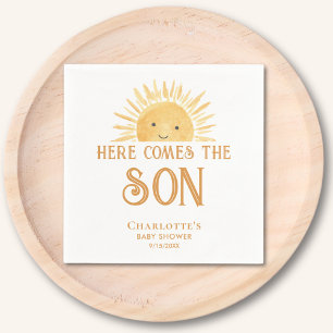 Here Comes The Son Boy Baby Shower Napkins