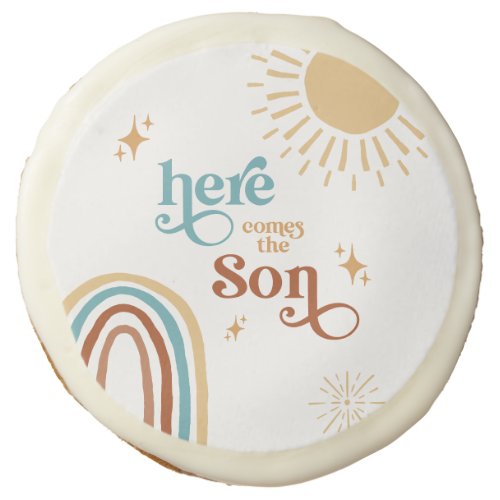 Here Comes the Son Boy Baby Shower Sugar Cookie