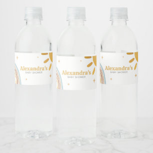 Here Comes the Son Boy Baby Shower Water Bottle Label