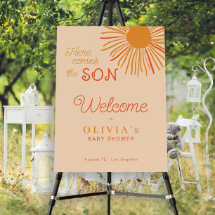 Here comes the son boy baby shower welcome foam board