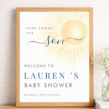 Here Comes The Son Boy Baby Shower Welcome Sign