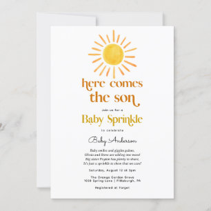 Here Comes the Son Boy Baby Sprinkle Invitation