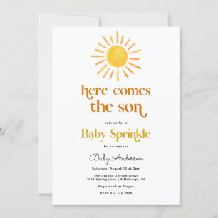 Here Comes the Son Boy Baby Sprinkle Invitation