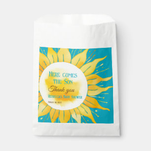 Here Comes the Son Boy Blue Sunshine Baby Shower Favor Bag