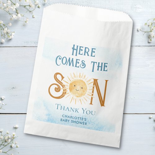 Here Comes The Son Boys Baby Shower Favor Bag