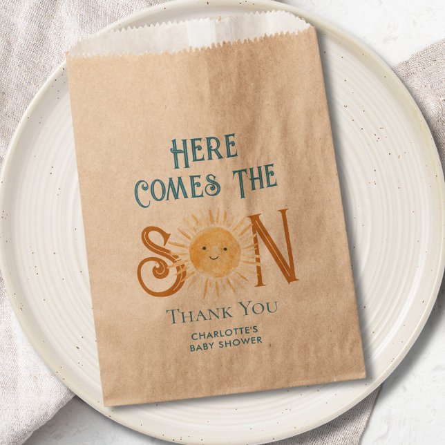 Here Comes The Son Boy's Baby Shower Favor Bag (Creator Uploaded)