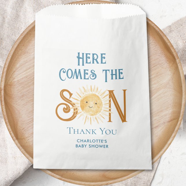 Here Comes The Son Boy's Baby Shower Favor Bag (Creator Uploaded)