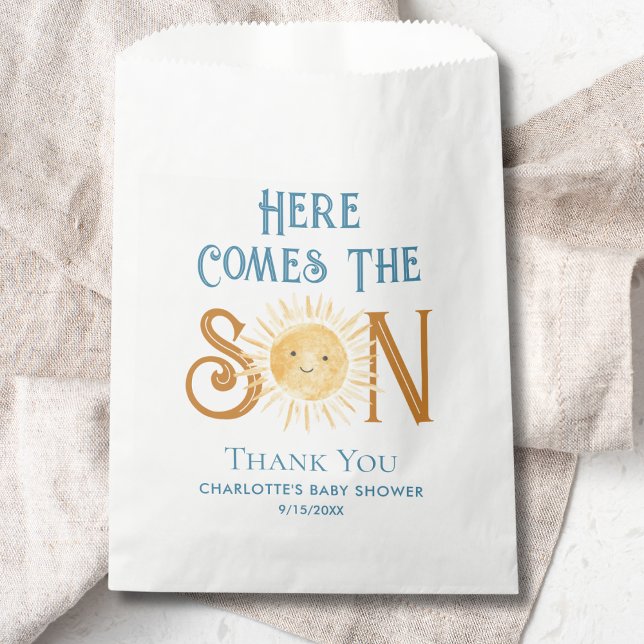 Here Comes The Son Boy's Baby Shower Favor Bag (Creator Uploaded)