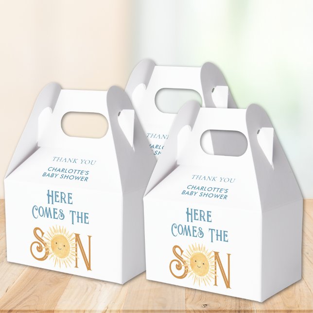 Here Comes The Son Boy's Baby Shower Favor Boxes (Creator Uploaded)