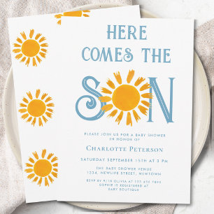 Here Comes The Son Boy's Baby Shower Invitation