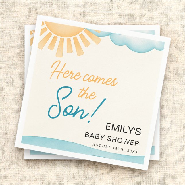 Here Comes the Son Boy's Baby Shower  Napkins (Creator Uploaded)