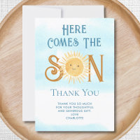 Here Comes The Son Boy's Baby Shower Thank You