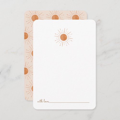 Here comes the son Burnt Orange Sun Time Capsule Thank You Card
