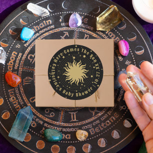 Here Comes The Son Celestial Baby Shower Classic Round Sticker