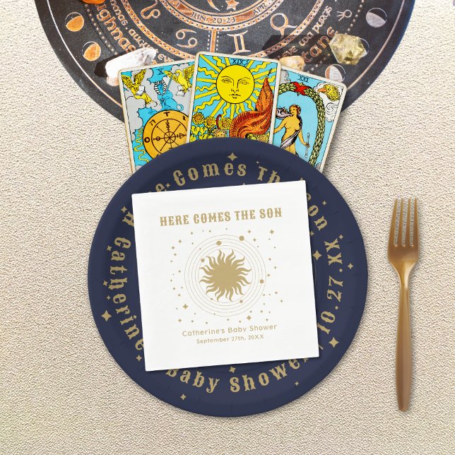Here Comes The Son | Celestial Baby Shower Napkins (Creator Uploaded)