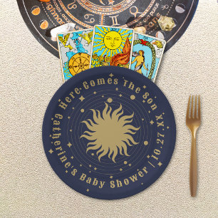 Here Comes The Son   Celestial Baby Shower Paper Plates