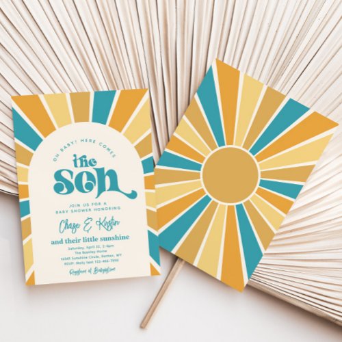 Here Comes The Son Co_Ed Baby Shower Invitation