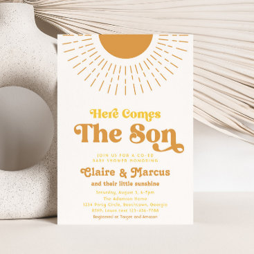 Here Comes the Son Co-Ed Baby Shower Invitations