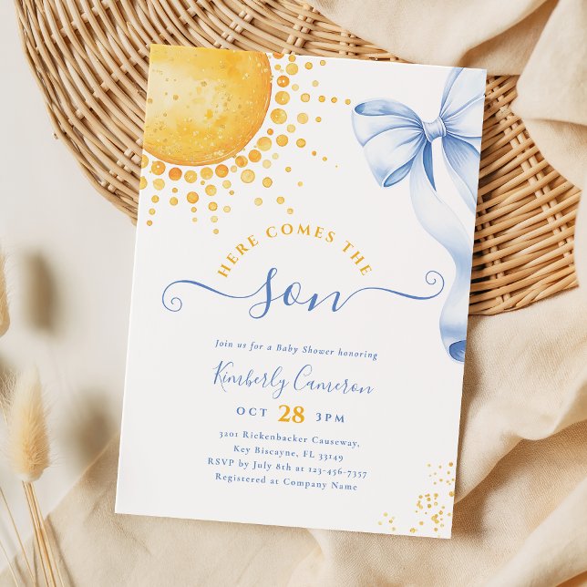 Here Comes the Son Coquette Baby Shower Invitation (Creator Uploaded)