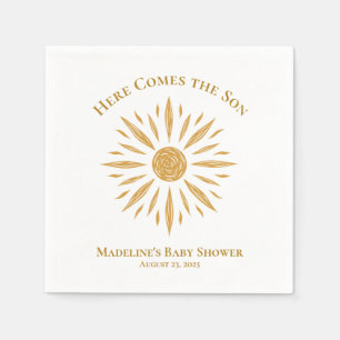 Here Comes The Son Custom Baby Shower Napkin