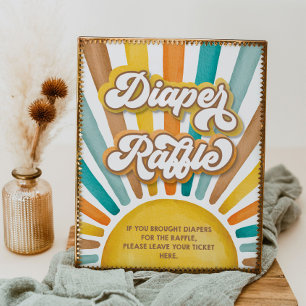 Here Comes the Son Diaper Raffle Baby Shower Sign