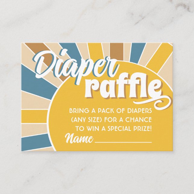 Here comes the Son Diaper Raffle Enclosure Card (Front)