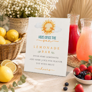 Here comes the Son Drink Bar Baby Shower Pedestal Sign