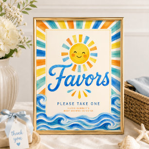 Here Comes the Son Favors Sign Baby Shower Sign