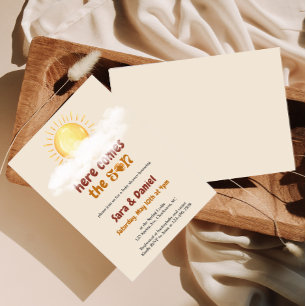 Here comes the son gender reveal Invitation