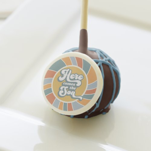Here Comes The Son Groovy Retro Sun Baby Shower Cake Pops