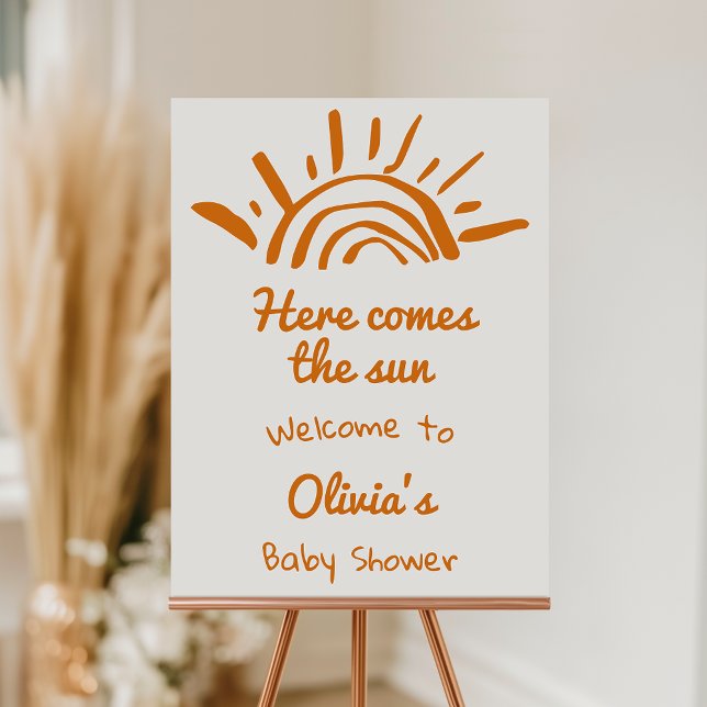 Here Comes The Son Hand Drawn Baby Shower Welcome  Foam Board (Creator Uploaded)