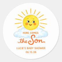 Here Comes the Son Hand Drawn Sunshine Baby Shower