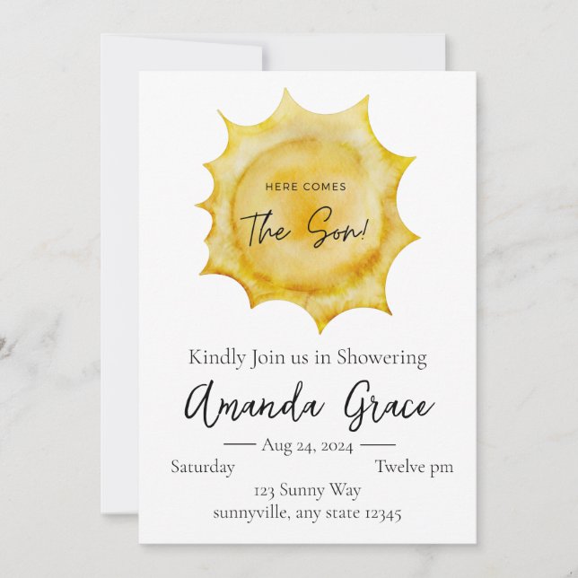 Here comes the son invitation (Front)