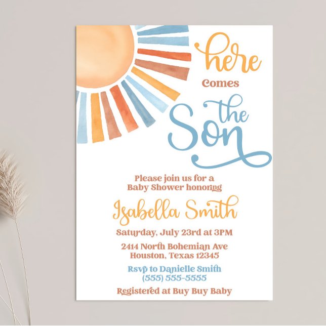 Here comes the Son Invitation Baby Shower Editable (Creator Uploaded)
