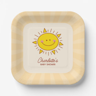 Here Comes The Son Little Sunshine Boy Baby Shower Paper Plates