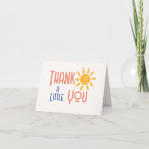 Here Comes The Son Minimal Retro Sun Baby Shower  Thank You Card