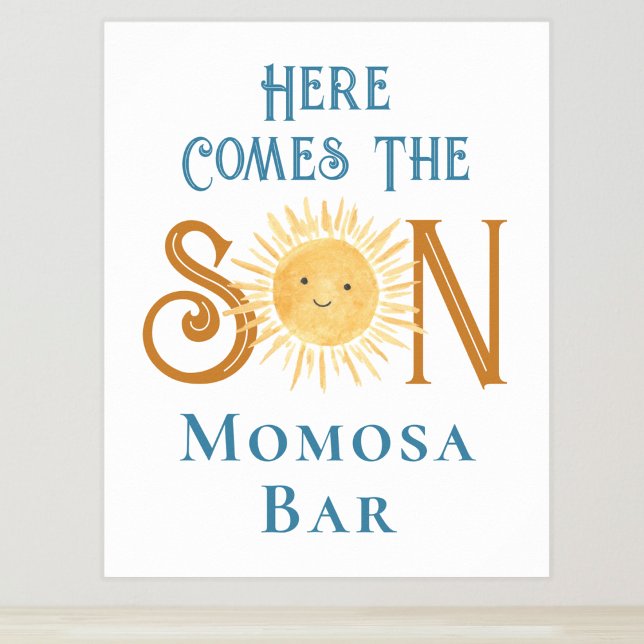 Here Comes The Son Momosa Bar Baby Shower Sign (Creator Uploaded)