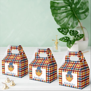 Here Comes the Son Plaid Baby Boy Shower Favor Boxes