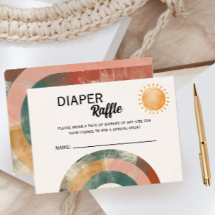 Here Comes the Son Rainbow Diaper Raffle Enclosure Card