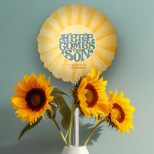 Here Comes the Son Retro Baby Shower Balloon