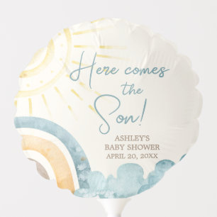 Here Comes The Son Retro Baby Shower Balloon