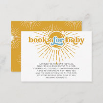 Here comes the son retro Baby Shower book request Enclosure Card