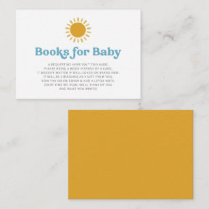 Here comes the son retro Baby Shower book request Enclosure Card
