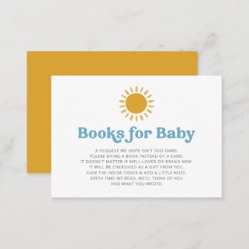 Here Comes The Son Retro Baby Shower Book Request Enclosure Card by Invitationboutique at Zazzle