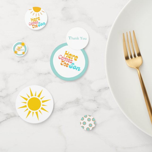 Here Comes the Son retro baby shower Confetti (Group)