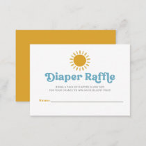 Here comes the son retro Baby Shower Diaper Raffle Enclosure Card