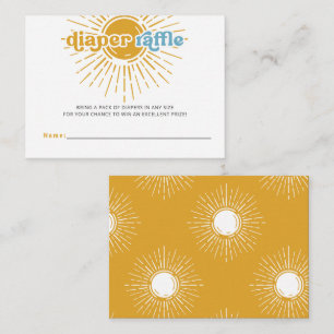 Here comes the son retro Baby Shower Diaper Raffle Enclosure Card