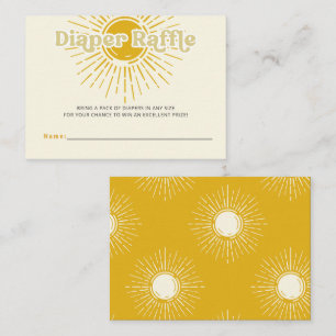 Here comes the son retro Baby Shower Diaper Raffle Enclosure Card
